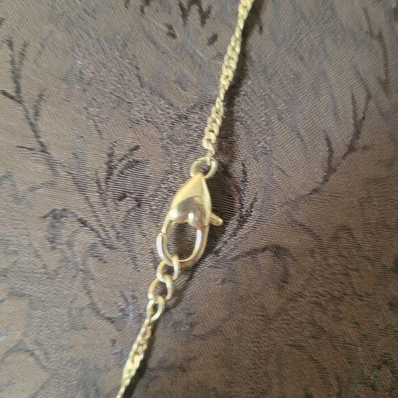 Gold-Tone Rope Chain Necklace With Heart Lobster Clasp 18 Inches - Picture 3 of 4